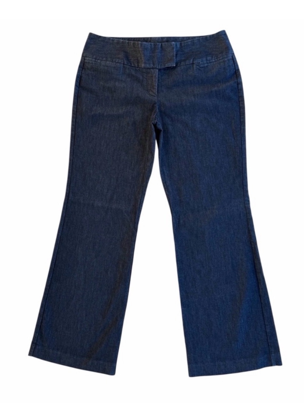 Express Design Studio Editor Indigo Mid-Rise Wide Leg Stretch Trouser Jeans, 12
